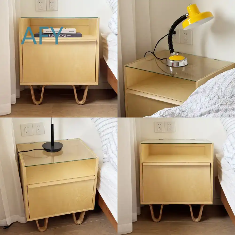 Muji Home Storage - Mesa de Cabeceira de Madeira Maciça